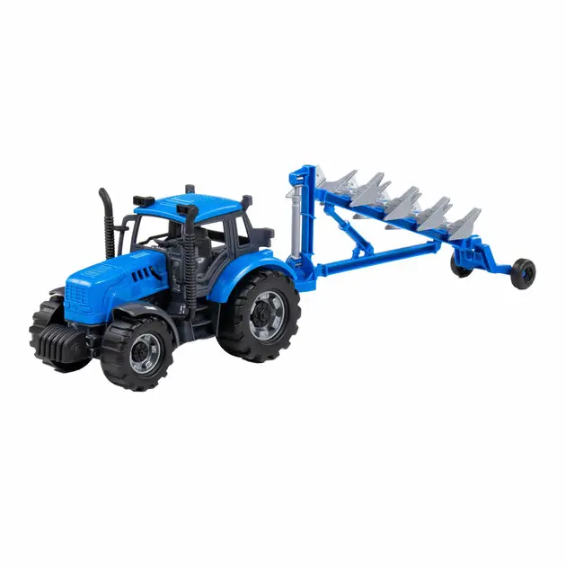 Bestel Nu Cavallino Tractor met Ploeg Blauw, Schaal 1:32