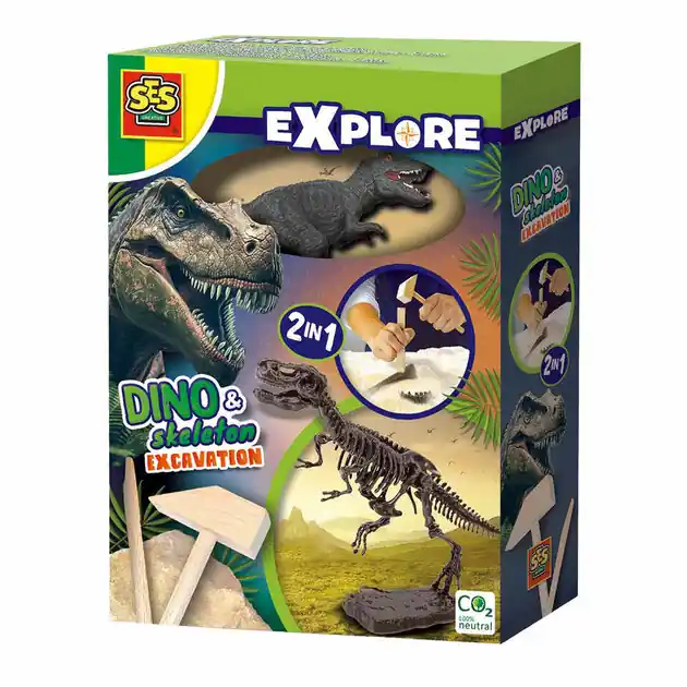 Gecertificeerd SES Explore Dino en Skelet Opgraven 2in1 - T-Rex