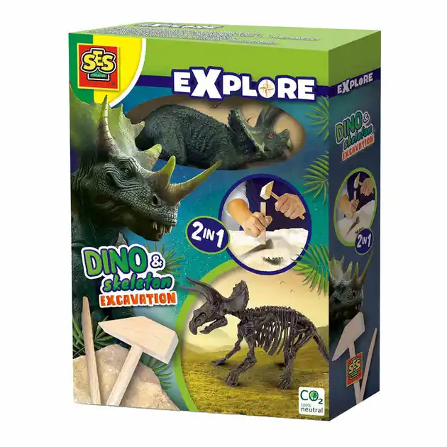 Beperkte Voorraad SES Explore Dino en Skelet Opgraven 2in1 - Triceratops