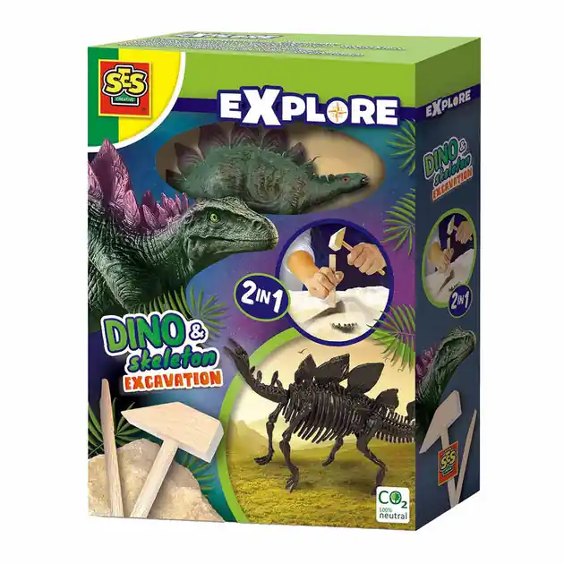 Dagaanbieding SES Explore Dino en Skelet Opgraven 2in1- Stegosaurus