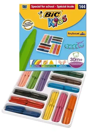 BIC Kids Plastidecor Triangle Kleurkrijt, 144st. Hoge Kwaliteit