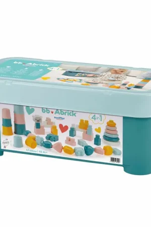 Ecoiffier bb Abrick Babyspeelgoed 4in1 Speelset in Opbergbox - 41dlg. Hoge Kwaliteit