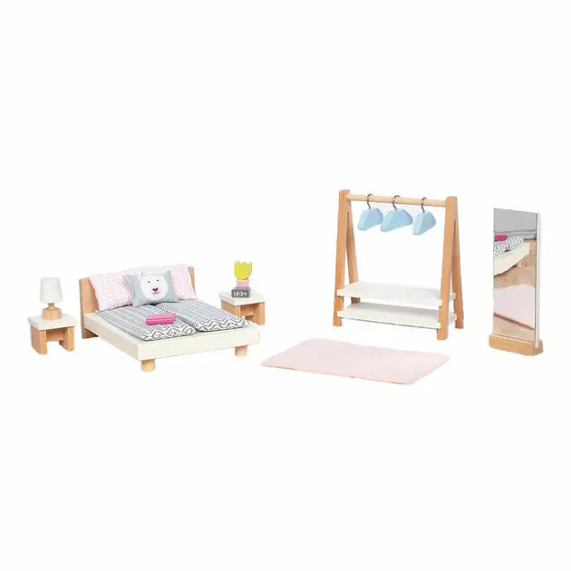 Goki Houten Poppenmeubels Slaapkamer, 18dlg. Rechtstreeks Van De Fabrikant