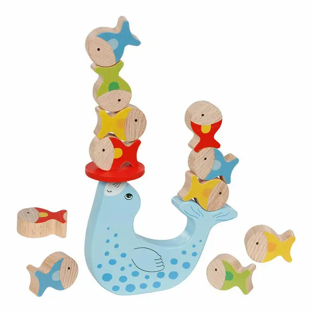 Rechtstreeks Van De Fabrikant Goki Houten Balansspel Zeehonden, 15dlg.