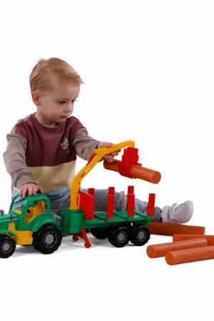 Premium Cavallino Klassieke Tractor met Aanhangwagen en Hout, 61cm