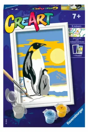 Exclusieve Aanbieding Ravensburger CreArt Schilderen op Nummer - Pinguïn Familie