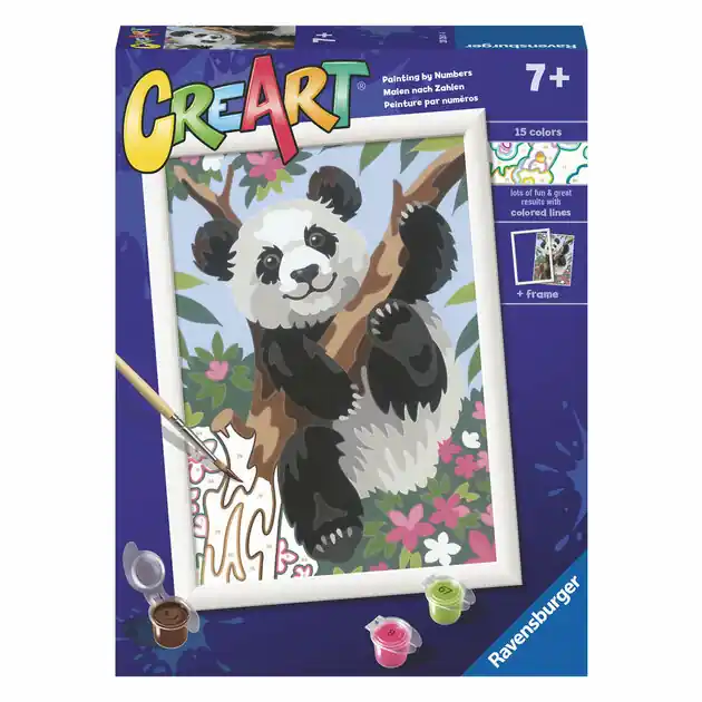 Flitsaanbieding Ravensburger CreArt Schilderen op Nummer - Speelse Panda