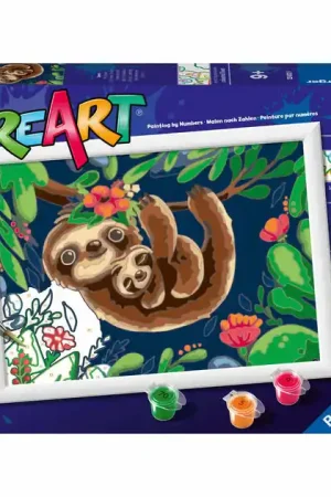 Aanbieding Ravensburger CreArt Schilderen op Nummer - Schattige Luiaards