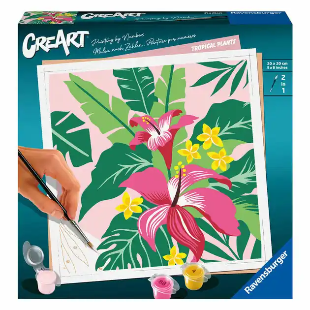 Flitsaanbieding Ravensburger CreArt Schilderen op Nummer - Tropische Planten