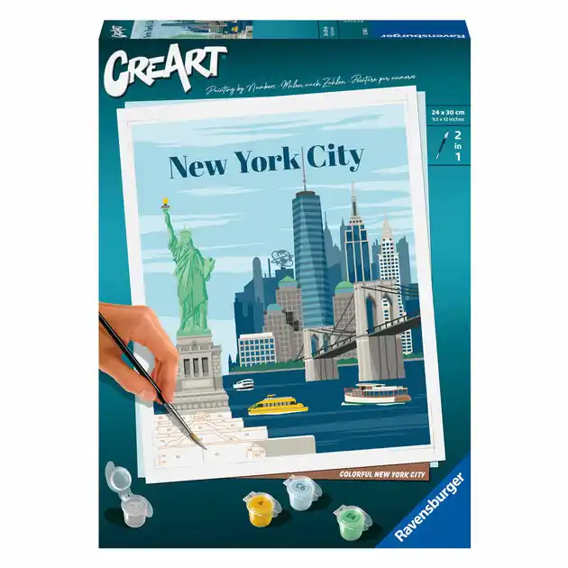 Flitsaanbieding Ravensburger CreArt Schilderen op Nummer - Kleurrijk New York