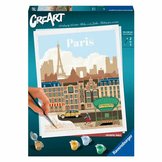 Premium Ravensburger CreArt Schilderen op Nummer - Kleurrijk Parijs