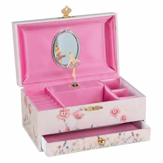Goki Muziekdoos Ballerina Bloemen Roze Flitsaanbieding
