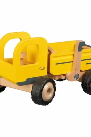 Weekendaanbieding Goki Houten Kiepwagen Geel