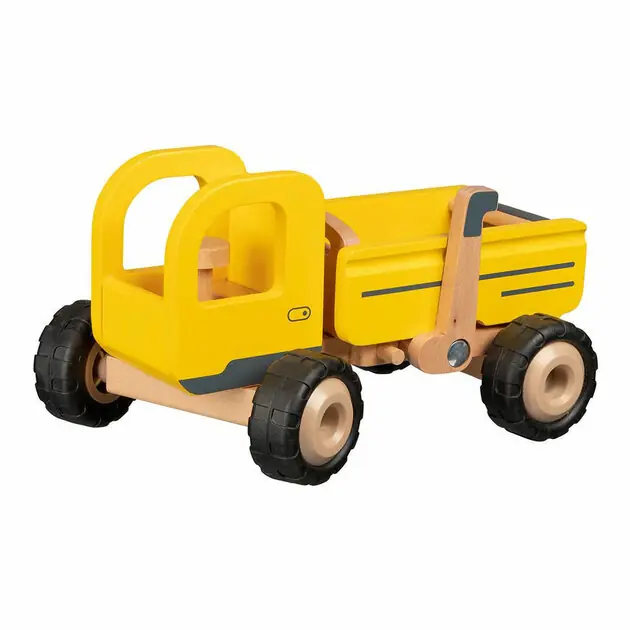 Weekendaanbieding Goki Houten Kiepwagen Geel