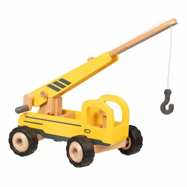Gecertificeerd Goki Houten Kraanwagen Geel