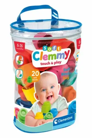 Aanbieding Clementoni Baby Soft Clemmy Blokken met Opbergtas - 20dlg.