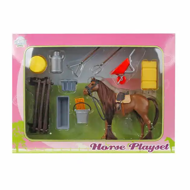 Kids Globe Speelset met Paard en Accessoires, 13cm Direct Verzonden