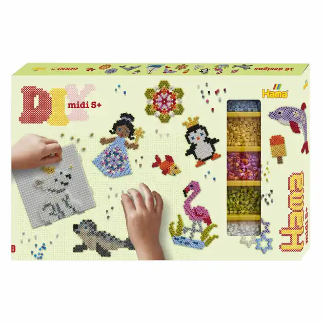 Hama Midi Strijkkralenset Giant Gift Box, 6000st. Rechtstreeks Van De Fabrikant