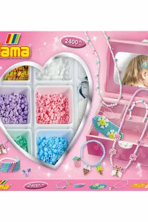 Dagaanbieding Hama Midi Strijkkralenset Sieraden Maken Roze , 2400st.