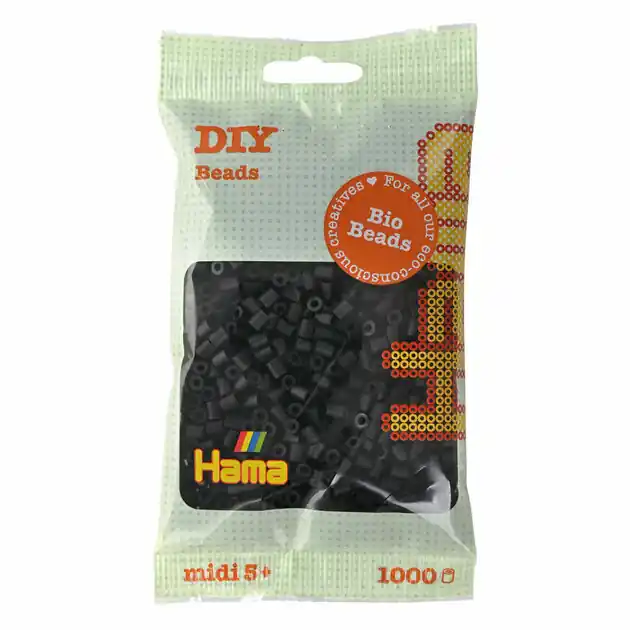 Hama Midi Bio Strijkkralen - Zwart (018), 1000st. Speciale Aanbieding