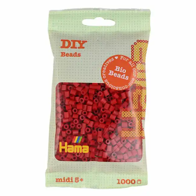 Merkproduct Hama Midi Bio Strijkkralen - Donker Rood(022), 1000st.