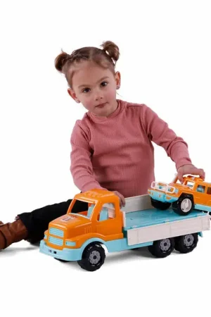 Merkproduct Cavallino XL Torpedo Vrachtwagen met Survival Jeep Oranje, 44,5cm