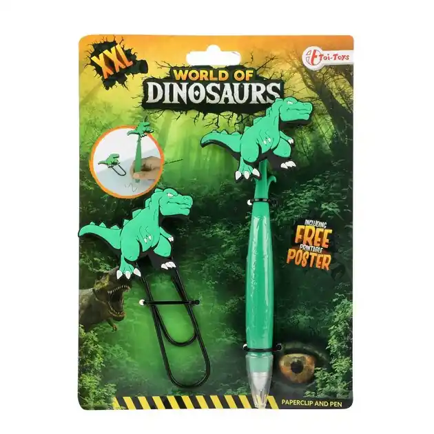 Gereduceerde Prijs Dinosaurus Mega Paperclip met Pen