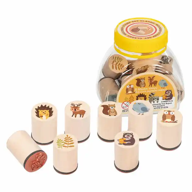 Must-Have Goki Houten Stempelset Bosdieren, 9dlg.