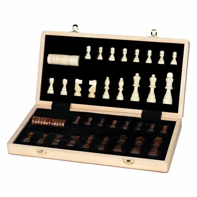 Goki Houten Schaak/Damspel 2in1 Magnetisch Merkproduct