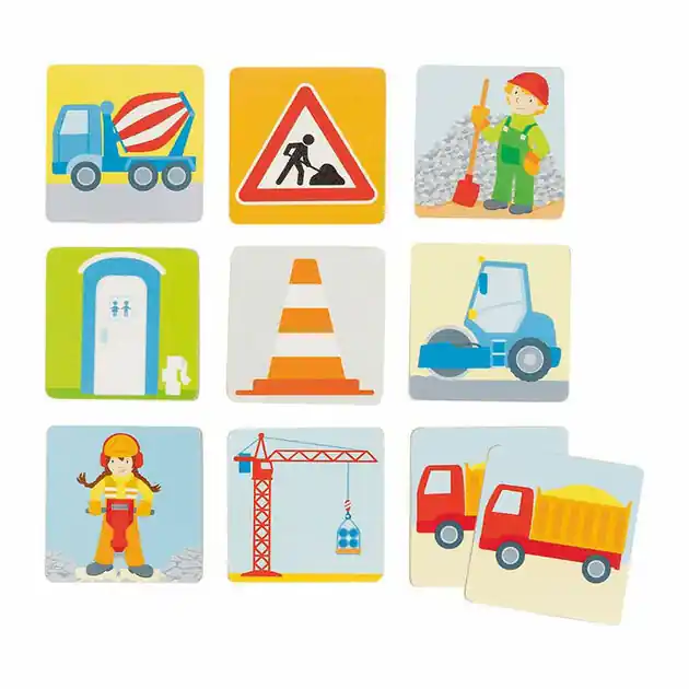 Goki Houten Memo Spel Bouwplaats, 32dlg. Lage Prijs