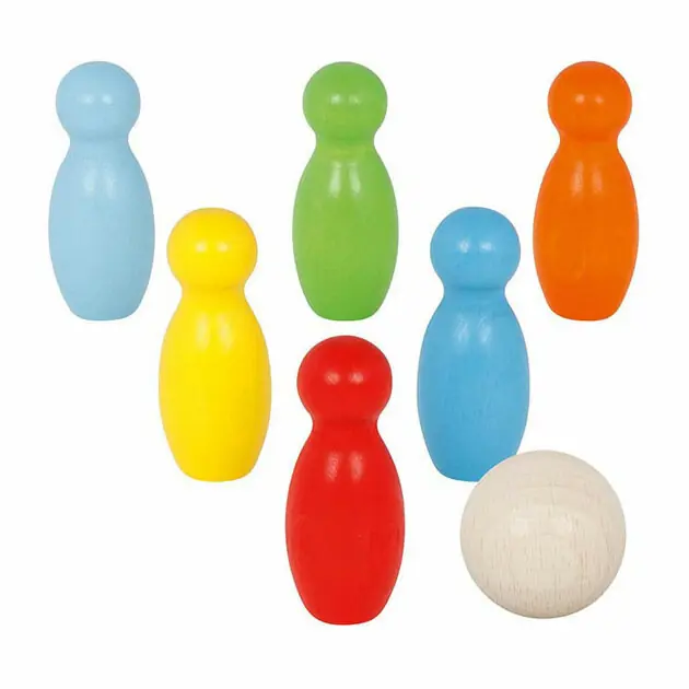Betaalbaar Goki Houten Kegelspel Kleur, 7dlg.