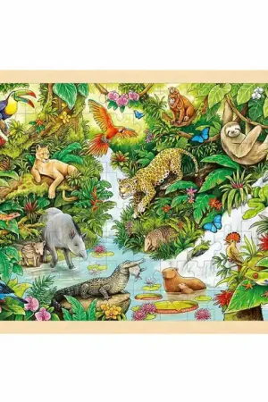 Rechtstreeks Van De Fabrikant Goki Houten Legpuzzel In de Jungle, 96st.