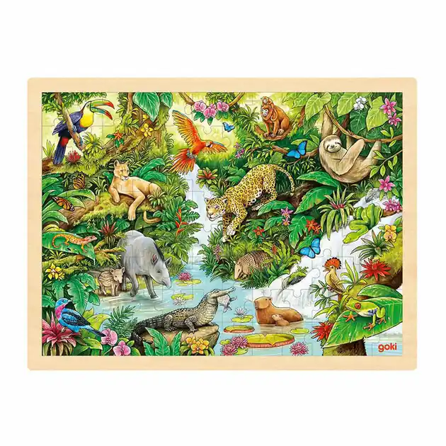 Rechtstreeks Van De Fabrikant Goki Houten Legpuzzel In de Jungle, 96st.