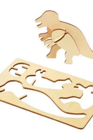 Bouwpakketje Houten 3D Dinosaurus, Set van 4 Snelle Levering
