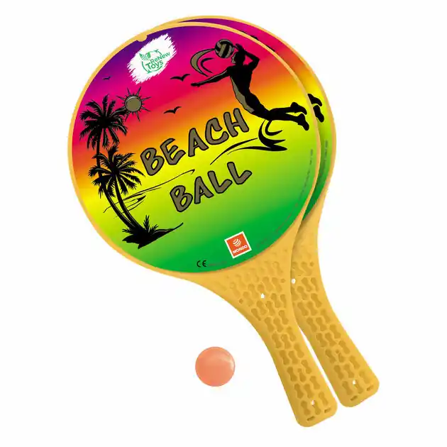 Mondo Beachballset Regenboog, 3dlg. Superprijs