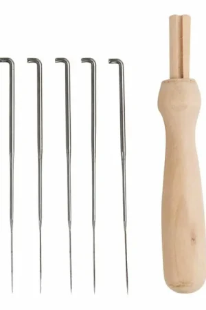 Viltnaald Houder Hout met 5 Naalden Hete Deal