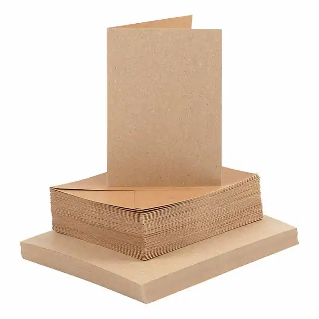 Hete Deal Kaarten en Enveloppen Naturel, 50 Sets