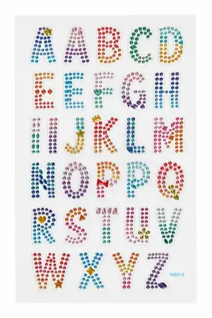 Aanbieding Diamant Stickers Alfabet, 1 Vel