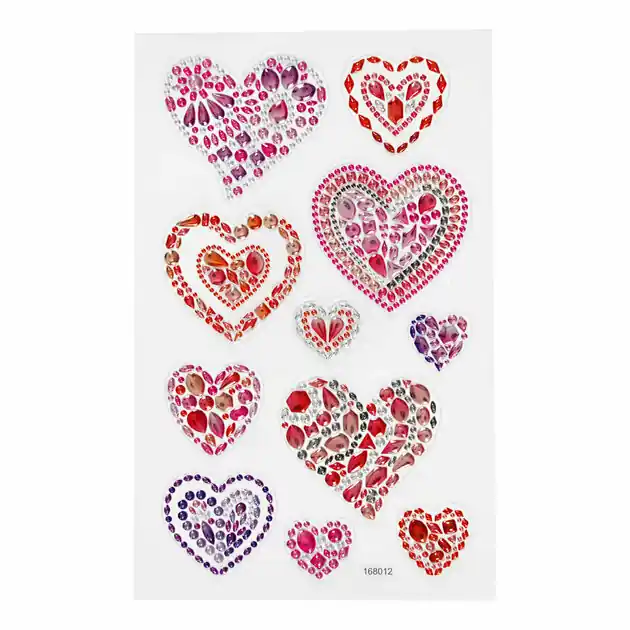 Diamant Stickers Harten, 1 Vel Finale Uitverkoop