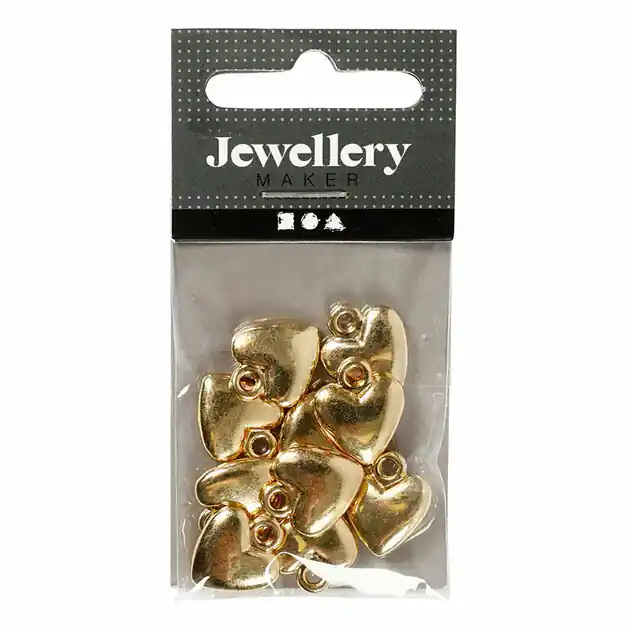 Hartvormige Hanger Verguld, 10st. Bestseller