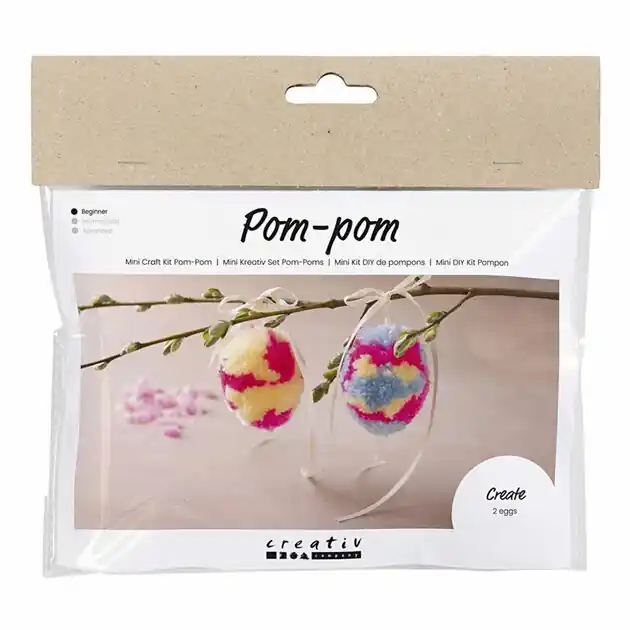 Mini Hobbyset Pompom Ei, 2st. Pasen Alleen Vandaag