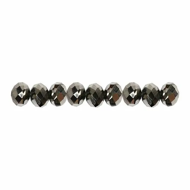 Direct Beschikbaar Facet Kralen Metallic Grijs, 100st.