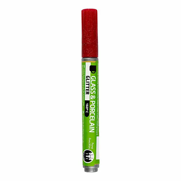 Glas- en Porseleinstift Glitter Semi-Dekkend - Donkerrood Nu Kopen