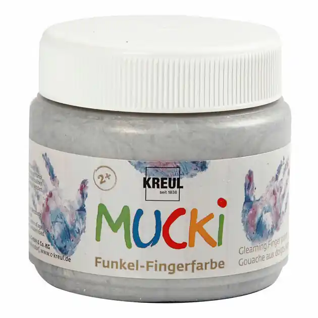 Gecertificeerd Mucki Vingerverf - Zilver Metallic, 150ml