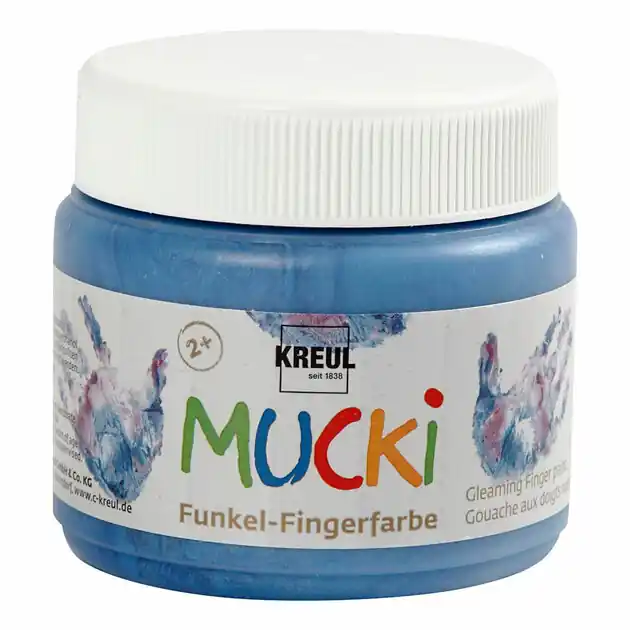 Mucki Vingerverf - Blauw Metallic, 150ml Flitsaanbieding