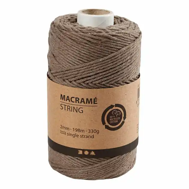 Nieuw Macrame Koord Lichtbruin, 198m