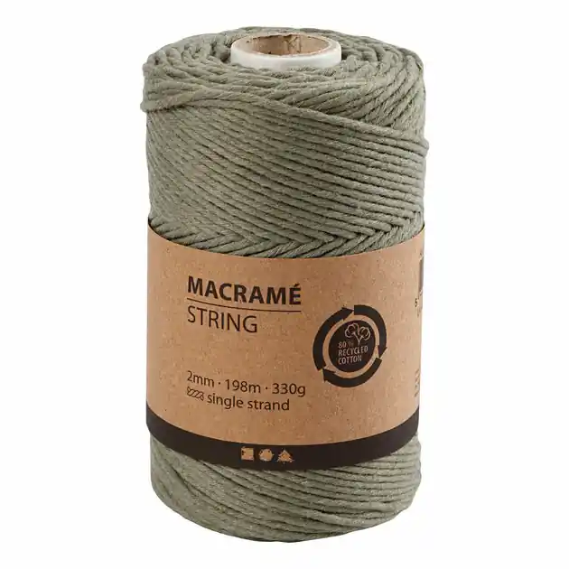 Favoriet Macrame Koord Mosgroen, 198m