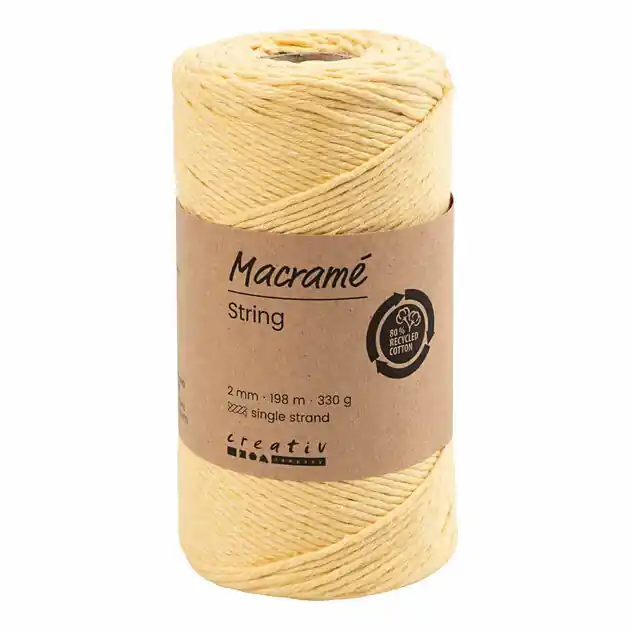 Dagaanbieding Macrame Koord Lichtgeel, 198m