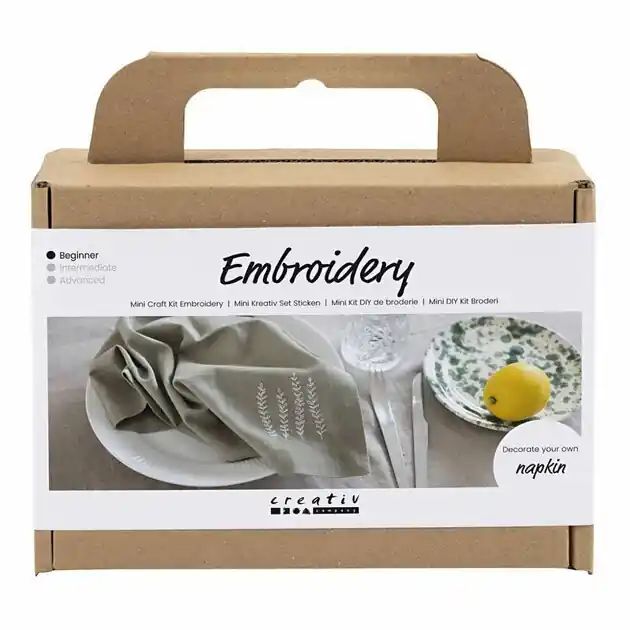 Mini Hobbyset Borduren Servet Dusty Groen Hete Deal
