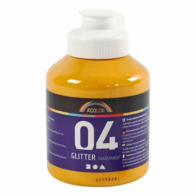 Goedkoop Acrylverf Glitter voor Kinderen - Warm Geel, 500ml